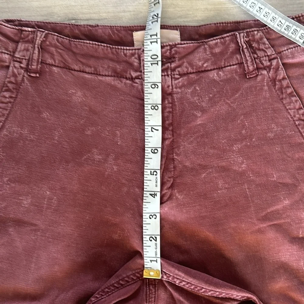 By Anthropologie size 6 raw hem baggy pants in mauve color